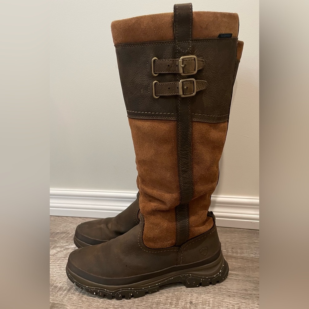 Ariat Brown Two-Tone Tall Winter Rain Boots - Picture 2 of 10